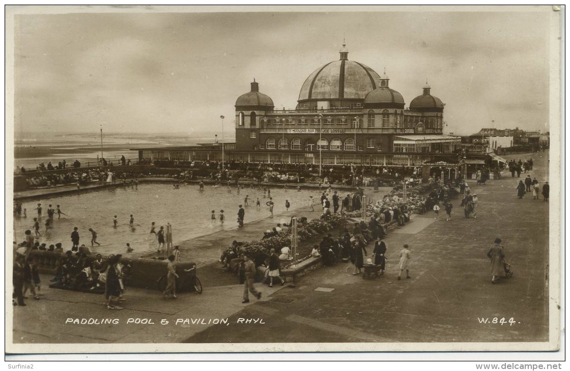 FLINTSHIRE - RHYL - PADDLING POOL &amp; PAVILION RP Clw102 - Flintshire