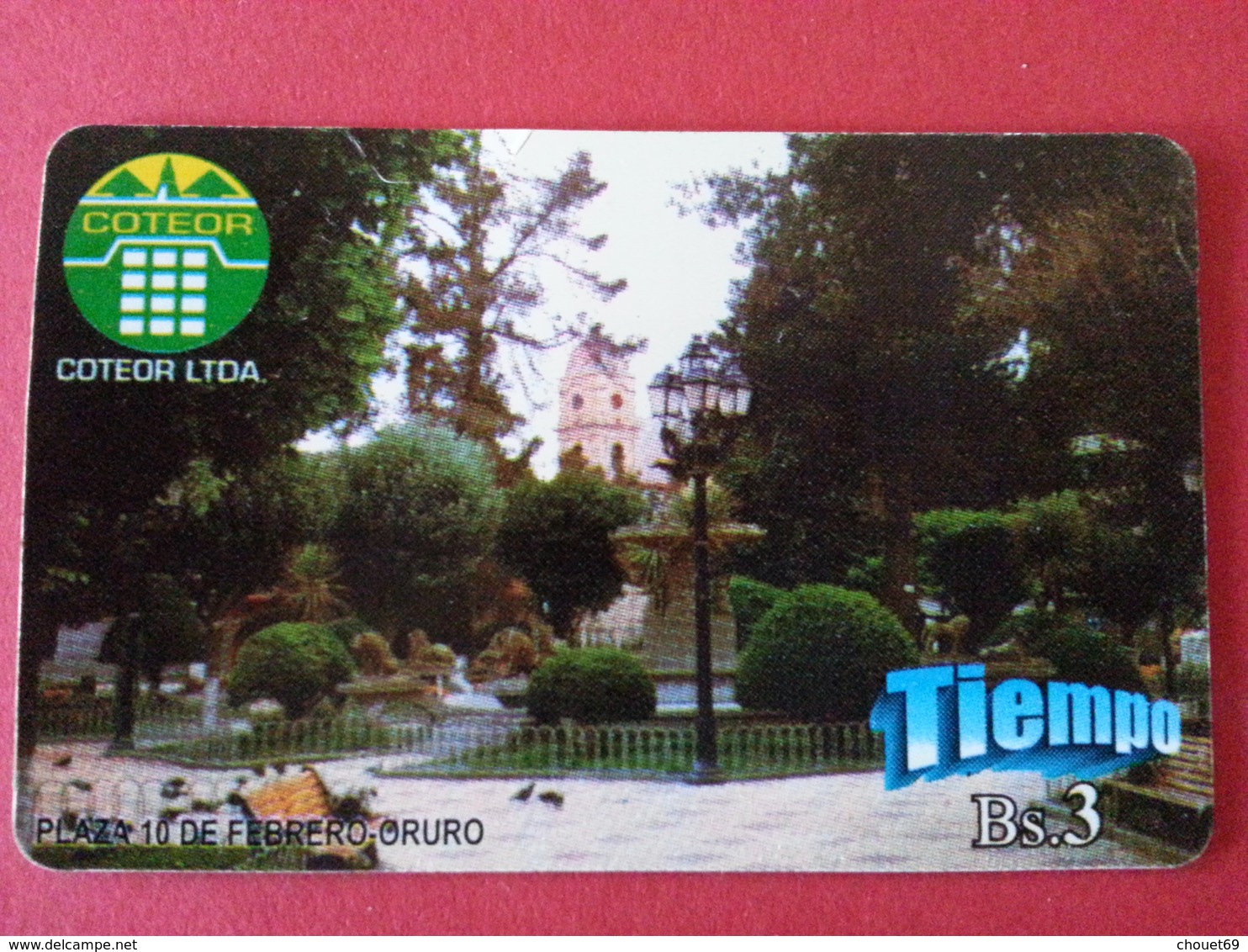 Bolivia COTEOR Oruro 3 test card Bs 3 + 5 + 10 Plaza Catedral Sepulturas BOLIVIE BOLIVIEN Mint Unused neuve (CB1217)