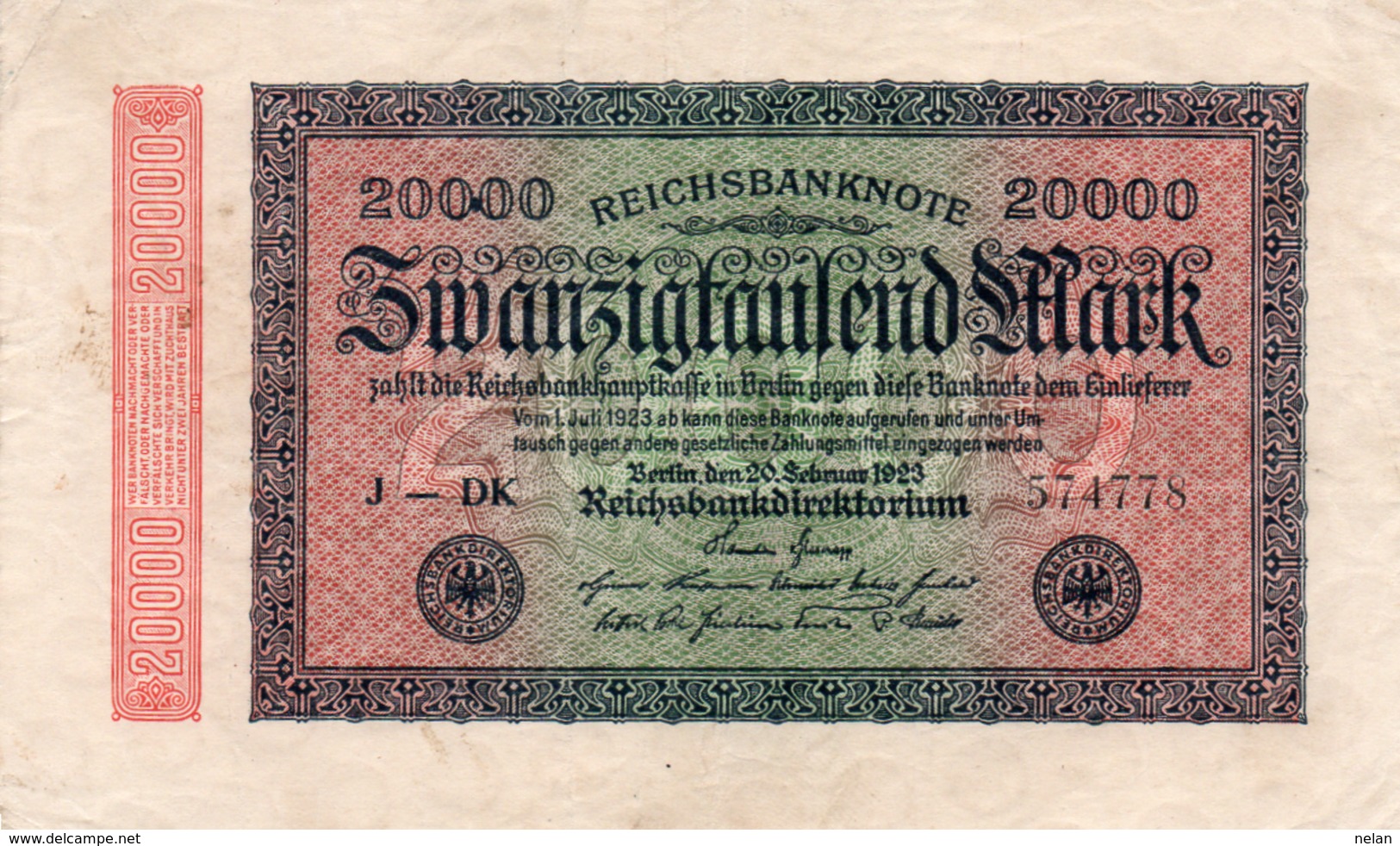 GERMANIA-20000 MARK 1923  XF - 20000 Mark