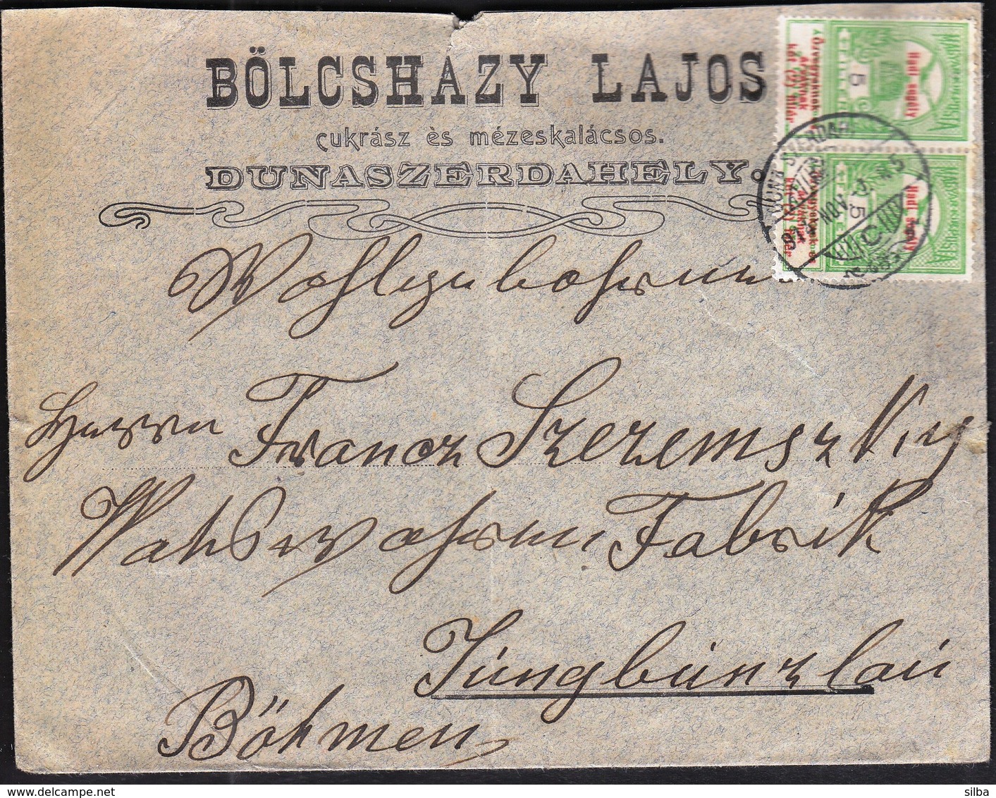 Hungary Dunaszerdahely 1914 / Slovakia Dunajska Streda / Bolcshazy Lajos - Confectioner And Gingerbread / 2/5 Fl - Briefe U. Dokumente