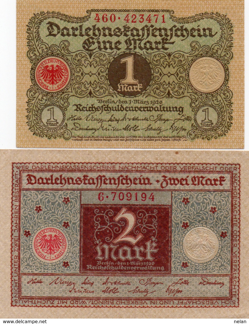 GERMANIA-1-2 MARK 1920 AUNC-UNC - 1 Mark