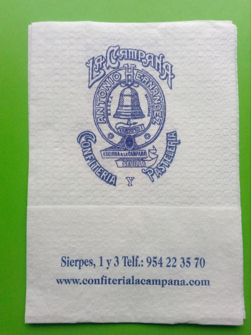 Servilleta,serviette .La Campana,Confeiteria,Pasteleria.Sevilha - Serviettes Publicitaires