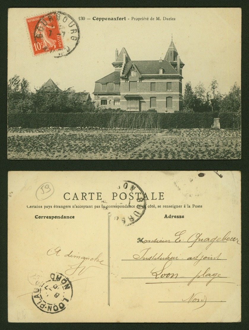 CARTE POSTALE FRANCE VOYAGEE - COPPENAXFORT (59) - PROPRIETE DE M. DURIEZ – F19 - Autres & Non Classés