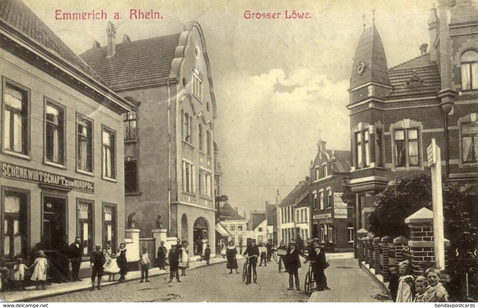 EMMERICH A. Rhein, Grosser Löwe, Schenkwirtschaft Zum Nordpol (1907) AK - Emmerich