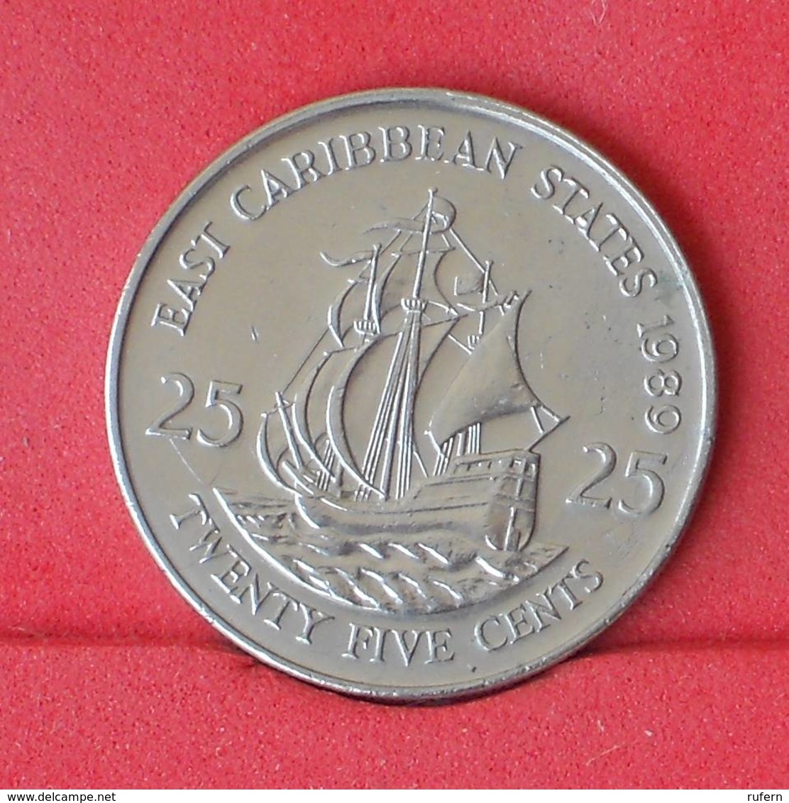 EAST CARIBBEAN STATES 25 CENTS 1989 -    KM# 14 - (Nº25059) - Caribe Oriental (Estados Del)