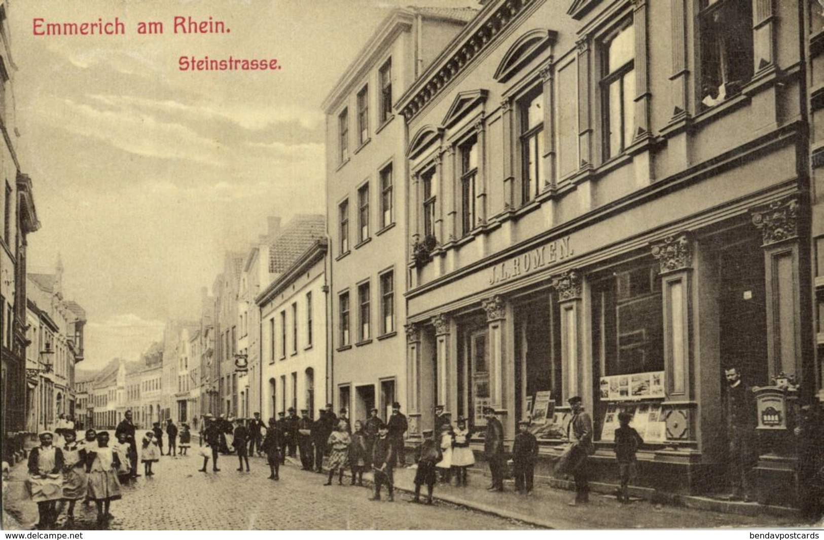 EMMERICH Am Rhein, Steinstrasse, Laden J.L. Romen (1908) AK - Emmerich