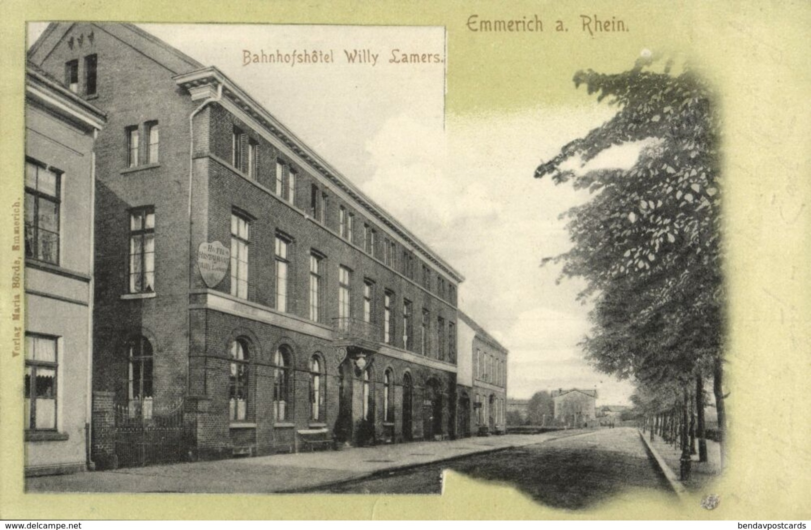 EMMERICH Am Rhein, Bahnhofshotel Willy Lamers (1905) AK - Emmerich