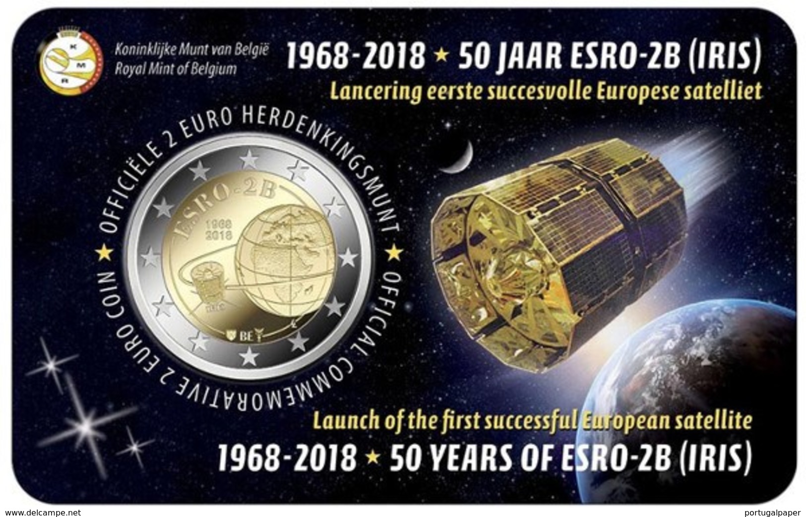 Bélgica 2euro Cc - 50ª Aniv. Satélite ESRO 2B - 2018 Nova - Belgique