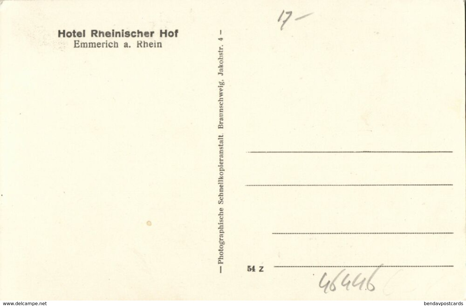 EMMERICH Am Rhein, Hotel Rheinischer Hof, Auto (1930s) AK - Emmerich