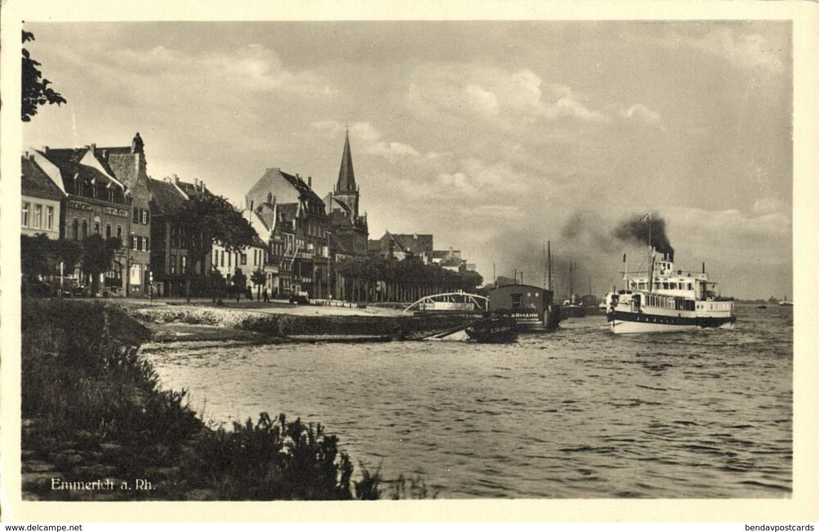 EMMERICH An Rhein, Rheinsicht Mit Dampfschiff (1940s) AK - Emmerich