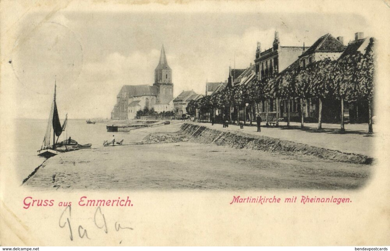 EMMERICH An Rhein, Martinikirche Mit Rheinanlagen (1902) AK - Emmerich