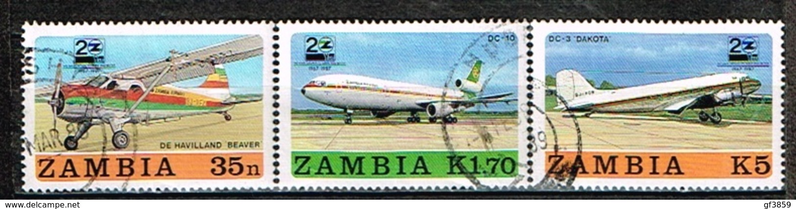 ZAMBIE / Oblitérés/Used/1987 - 20 Ans Compagnie Aérienne ZAMBIE AIRWAYS - Zambie (1965-...)