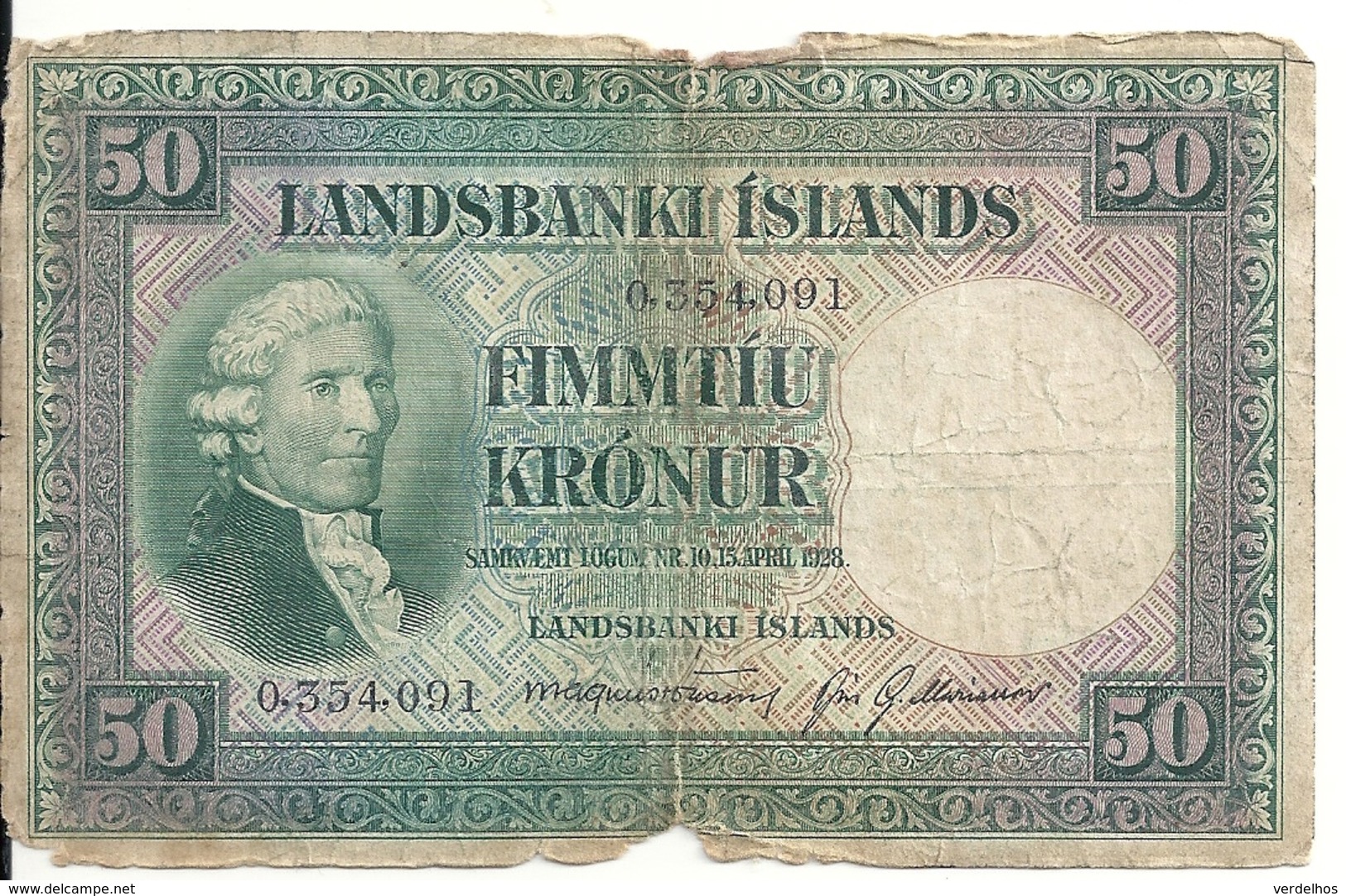 ISLANDE 50 KRONUR 1928 VG P 34 - Iceland