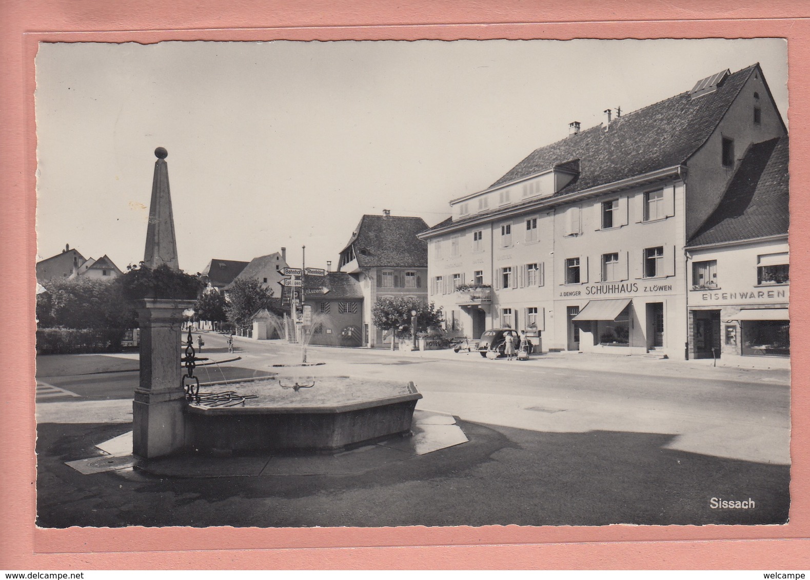 OUDE POSTKAART ZWITSERLAND - SCHWEIZ - SISSACH - WINKELS - EISENWAREN - SCHUHHAUS - HOTEL - Sissach