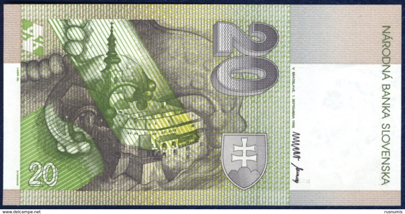 SLOVAKIA SLOWAKEI SLOVAQUIE SLOVACCHIA ESLOVAQUIA 20 KORUN P-20a Prince Pribina Castle Nitra - Neutra 1993 UNC - Slowakije