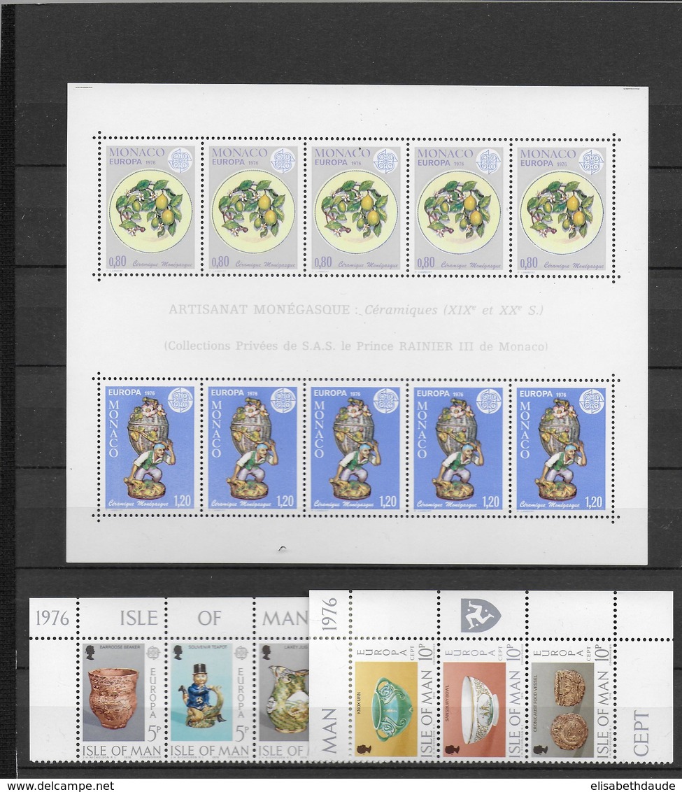 1976 - EUROPA - ANNEE COMPLETE ** MNH - COTE YVERT = 181 EURO - ARTISANAT - 58 TIMBRES + 1 BLOC - 2 SCANS - Komplette Jahrgänge