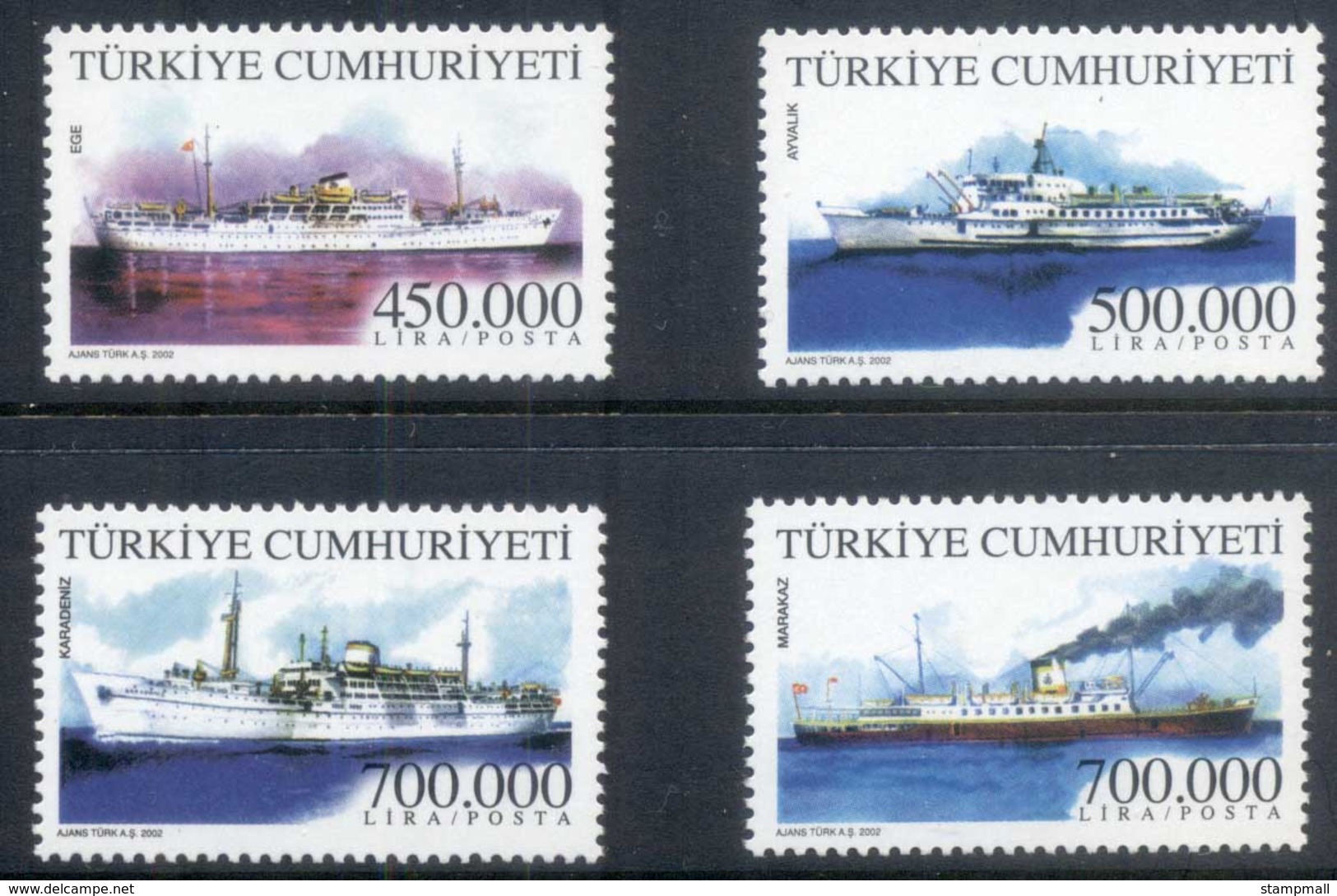 Turkey 2002 Merchant Ships MUH - Usati