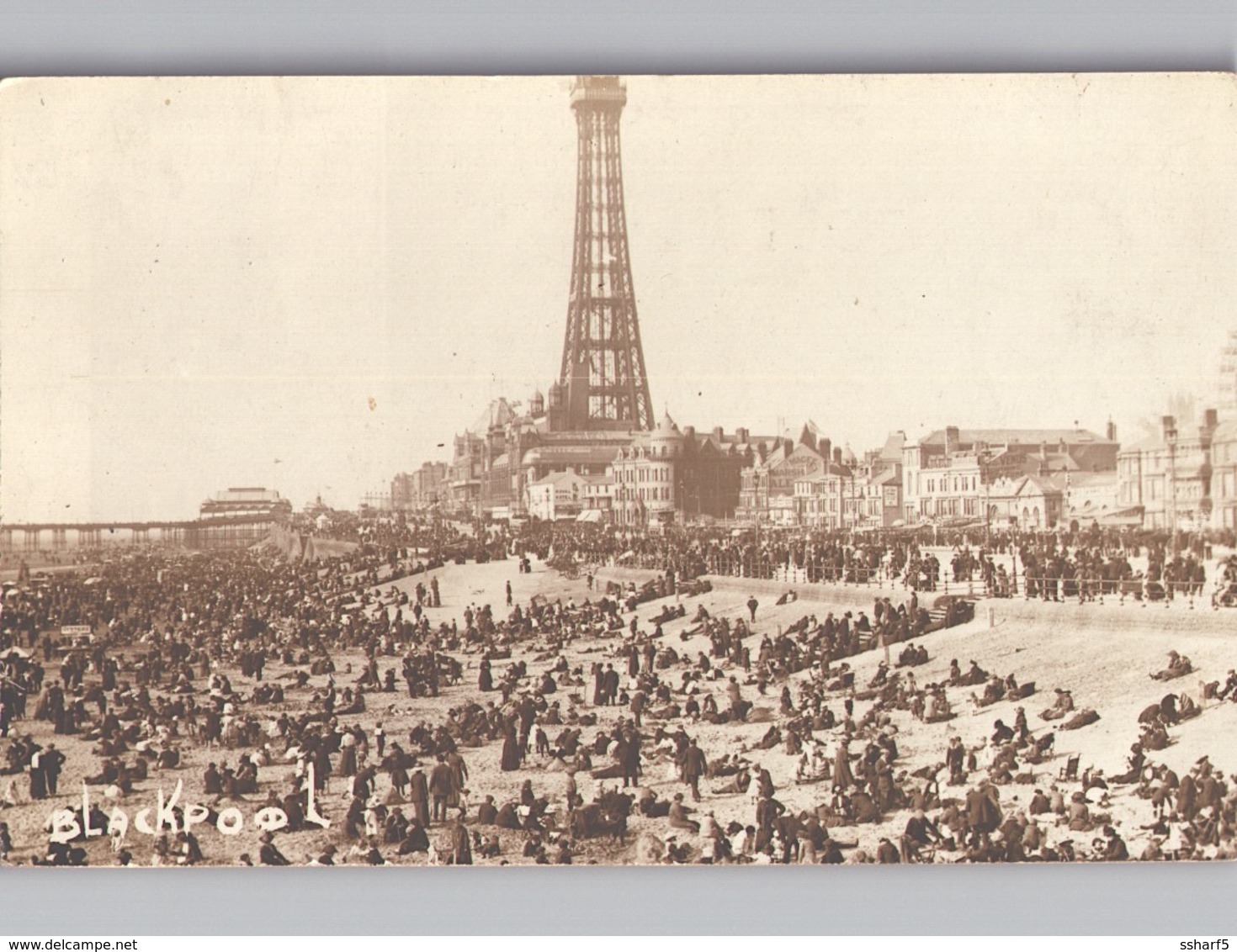 BLACKPOOL Photo Card 1920 Crowded Beach - Blackpool