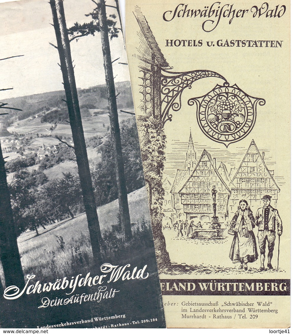 Brochure Dépliant Faltblatt Toerisme Tourisme - Schwabischer Wald - Hotels & Gaststätten Würtemberg Tariff Ca 1958 - Dépliants Turistici