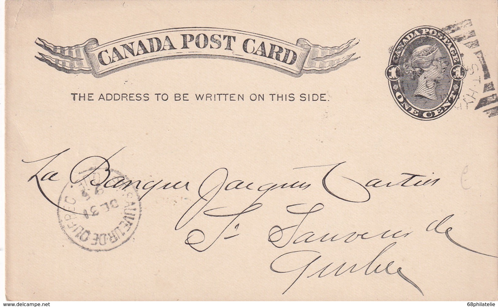 CANADA 1895 ENTIER POSTAL CARTE - 1860-1899 Règne De Victoria