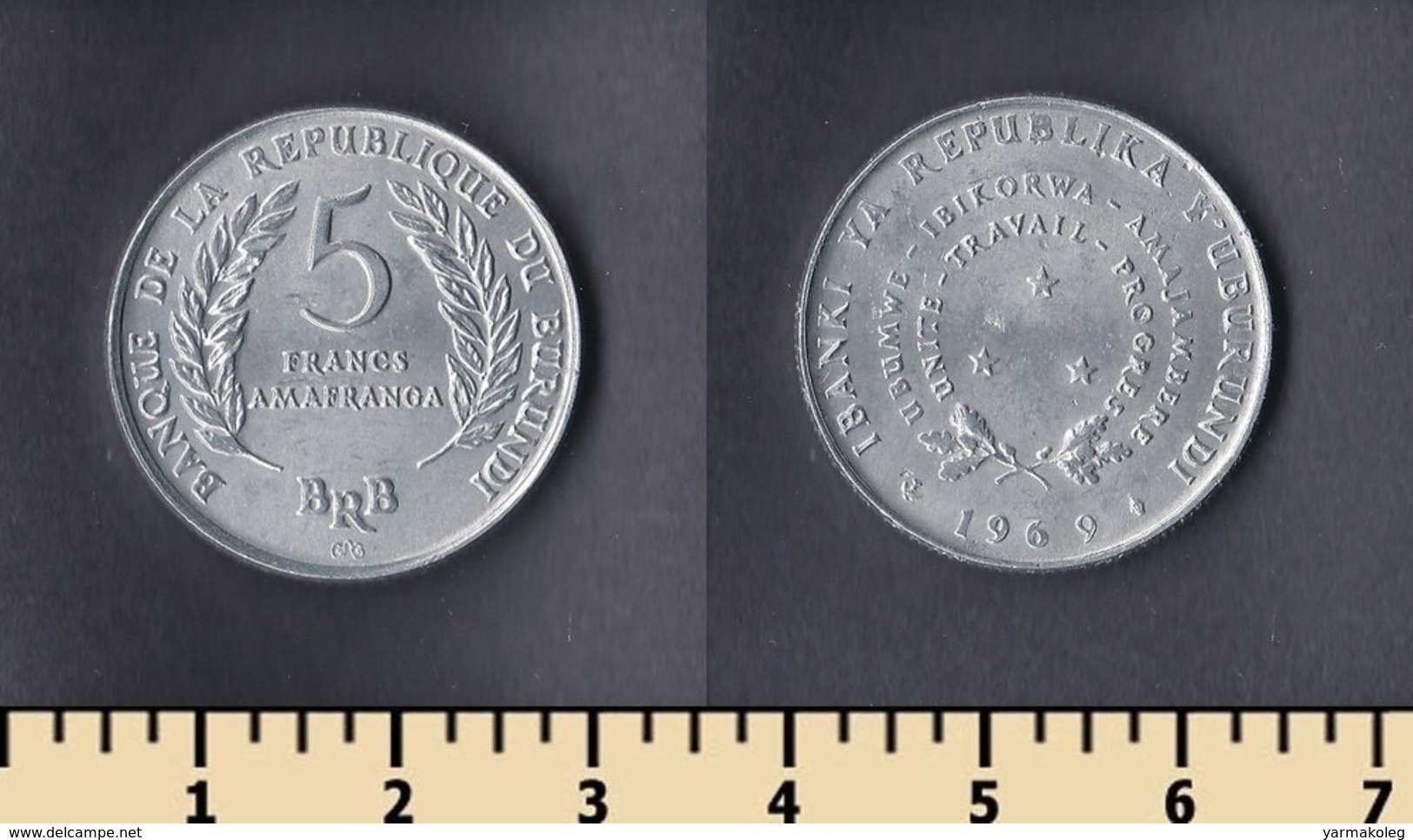 Burundi 5 Francs 1969 - Burundi