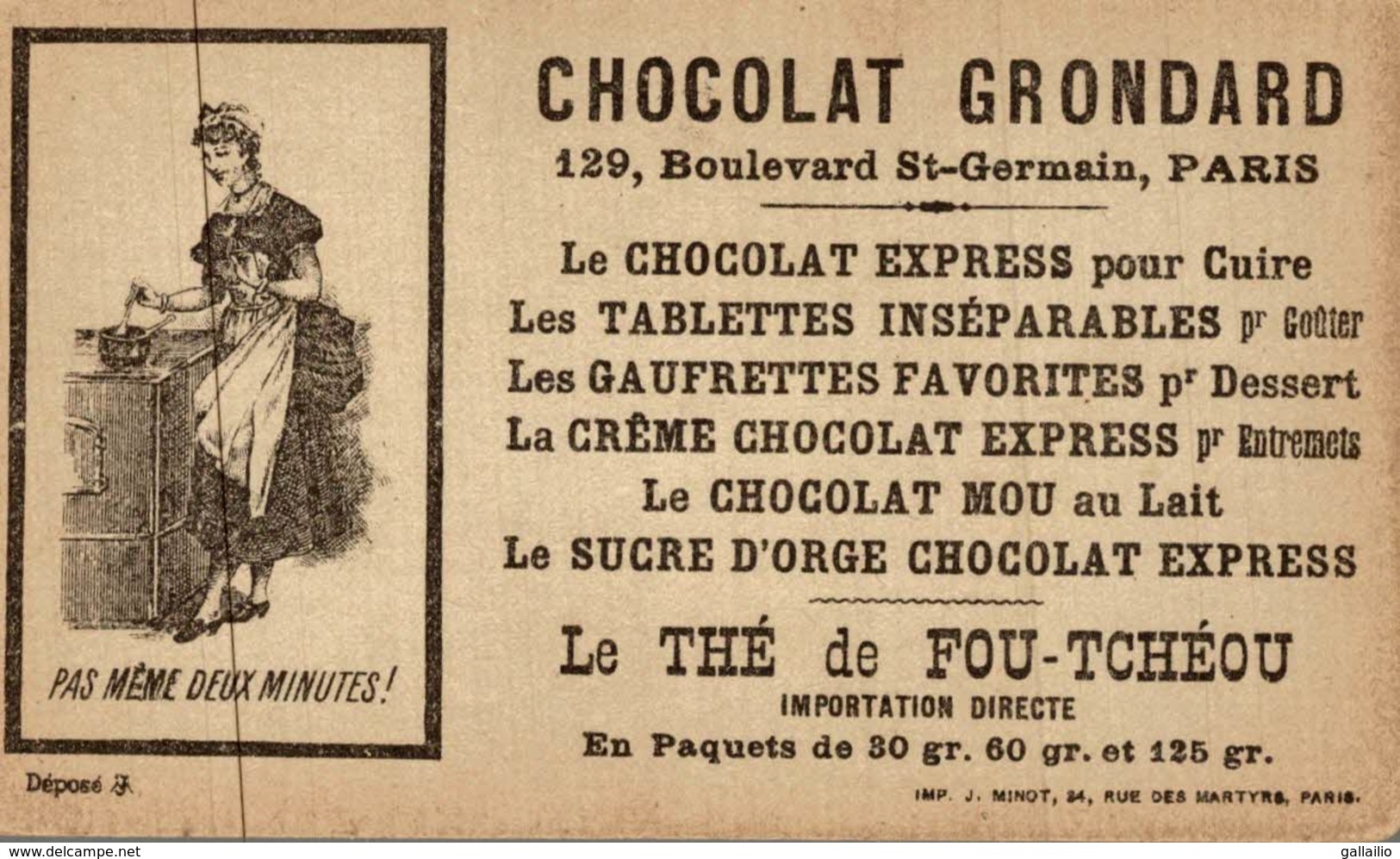 CHROMO CHOCOLAT GRONDARD LA FEMME DU COLONEL - Otros & Sin Clasificación