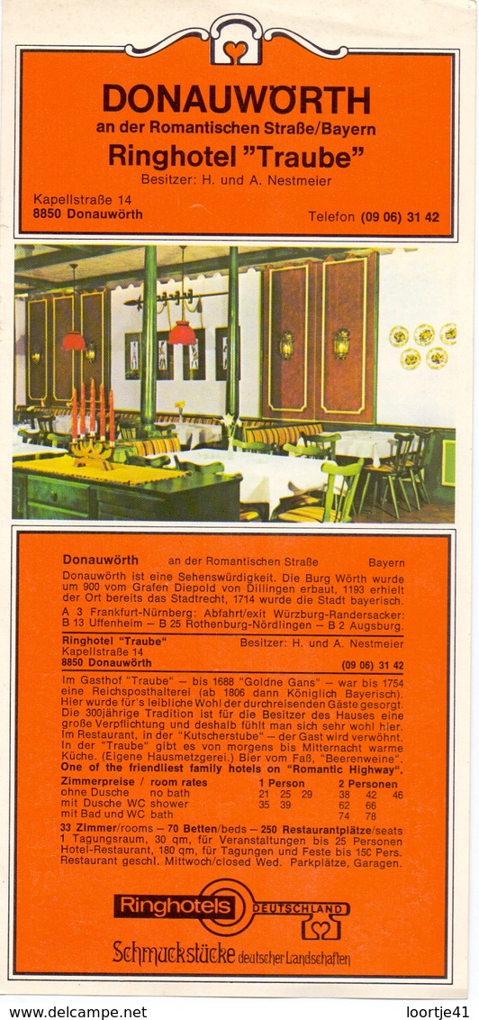 Brochure Dépliant Faltblatt Toerisme Tourisme - Ringhotel Hotel Traube - Donauwörth - Dépliants Turistici