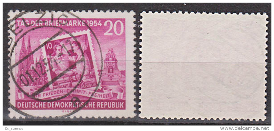 Leipzig Völkerschlachtdenkmal Und Kölner Dom, Tag Der Briefmarke 1954 DDR 445 Bedarfsgestempelt - Gebruikt