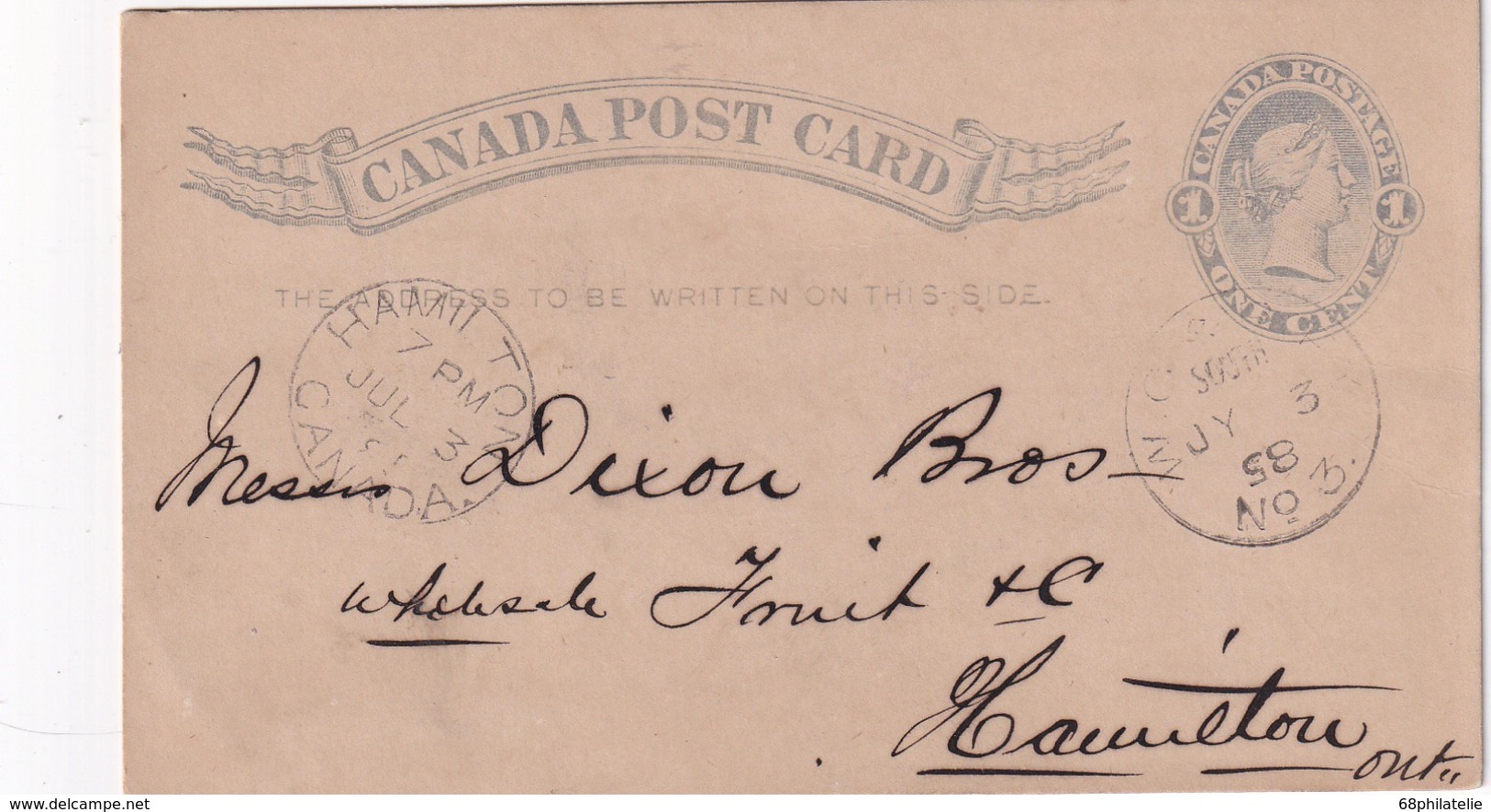 CANADA  1888  ENTIER POSTAL CARTE - 1860-1899 Règne De Victoria