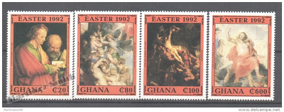 Ghana 1992 Yvert 1326-29, Easter, Paintings (I) - MNH - Ghana (1957-...)