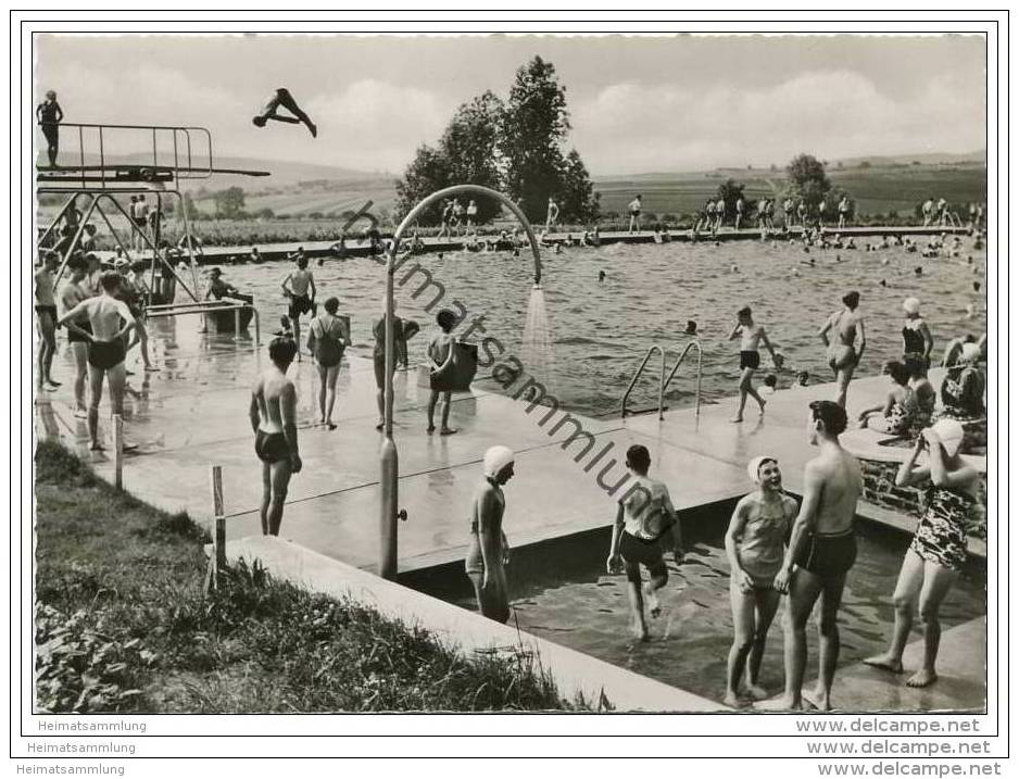 Homberg - Das Neue Schwimmbad - Foto-AK Grossformat 60er Jahre - Homberg