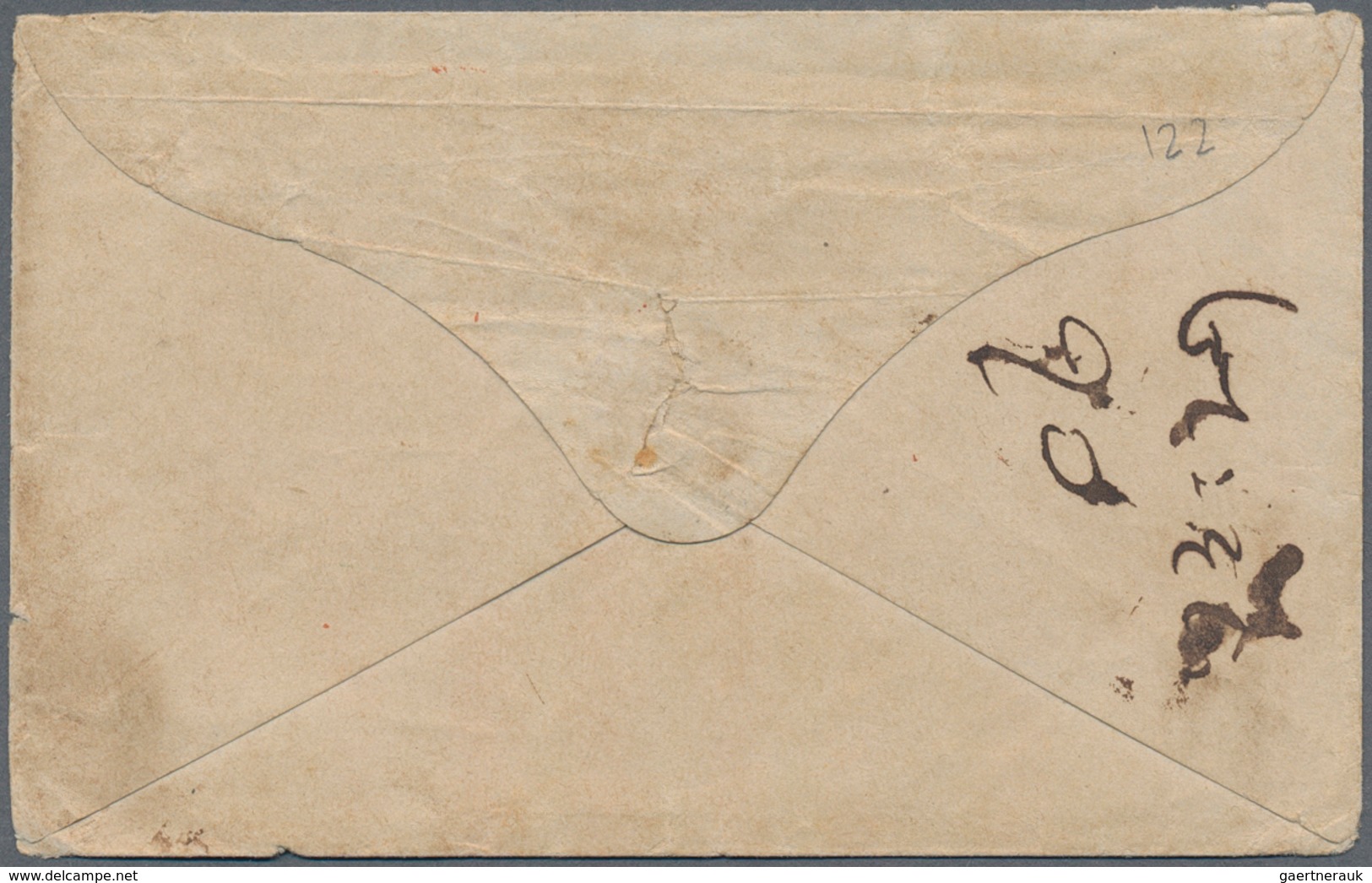 Aden: 1847-60's: Boxed Shipletter Handstamp "ADEN/SHIPLETTER//PAID" In Red (Proud SL2), Used At Aden - Aden (1854-1963)