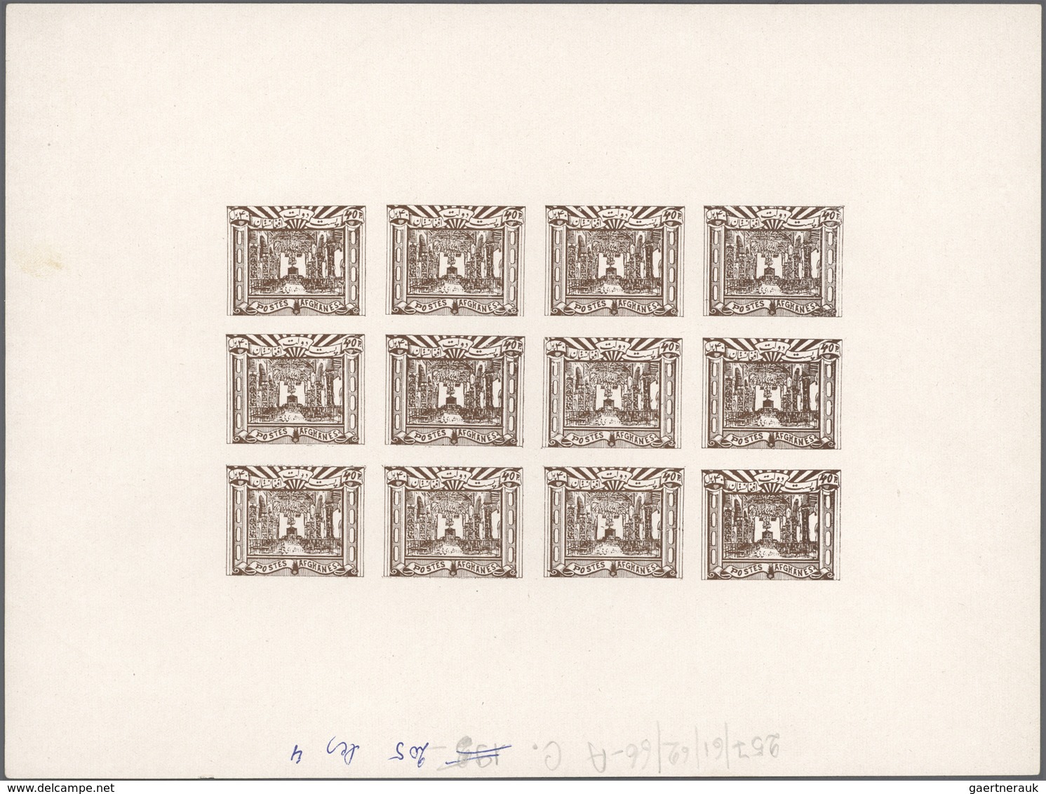 Afghanistan: 1932: "National Assembly", 6 Imperforated, Ungummed Sheets Of Proofs, Each Sheet With 1 - Afghanistan