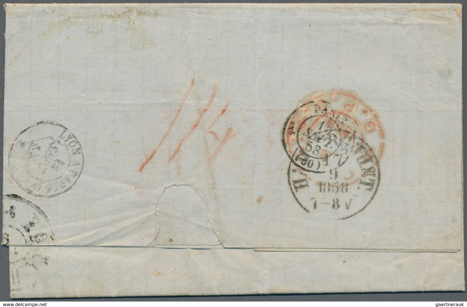 Birma / Burma / Myanmar: 1858 Stampless Letter From Moulmein To Altona Near Hamburg, Germany Via Cal - Myanmar (Burma 1948-...)