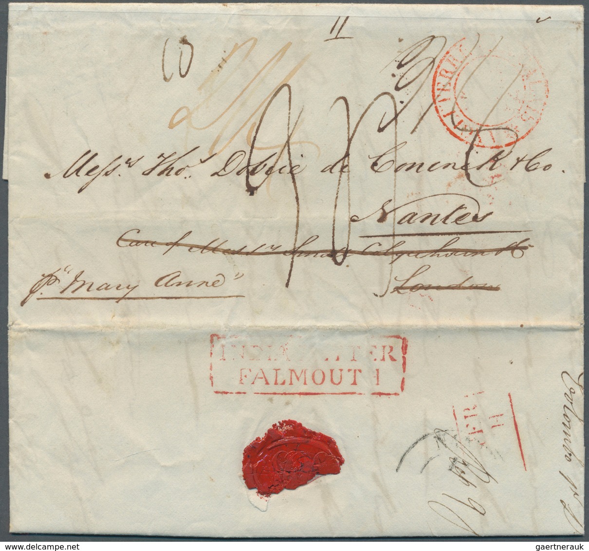 Ceylon / Sri Lanka: 1835. Pre-stamp Envelope Written From Colombo Dated '12th Nov 1835' Addressed To - Sri Lanka (Ceylan) (1948-...)