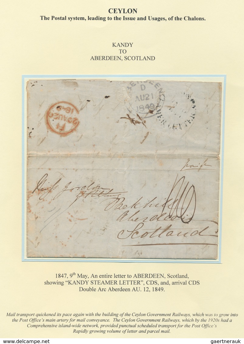 Ceylon / Sri Lanka: 1849, MAY 9th, Entire Letter To ABERDEEN, Scottland Showing "KANDY STEAMER LETTE - Sri Lanka (Ceylan) (1948-...)