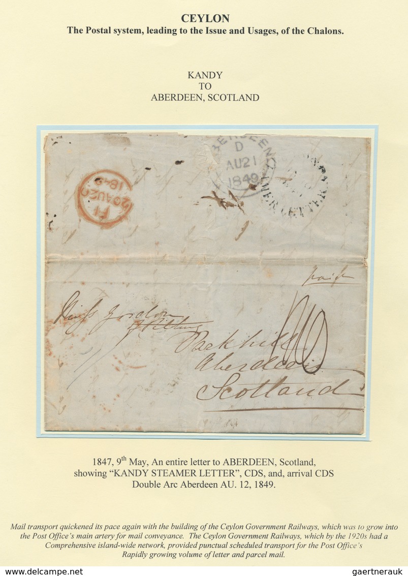 Ceylon / Sri Lanka: 1849, MAY 9th, Entire Letter To ABERDEEN, Scottland Showing "KANDY STEAMER LETTE - Sri Lanka (Ceylon) (1948-...)