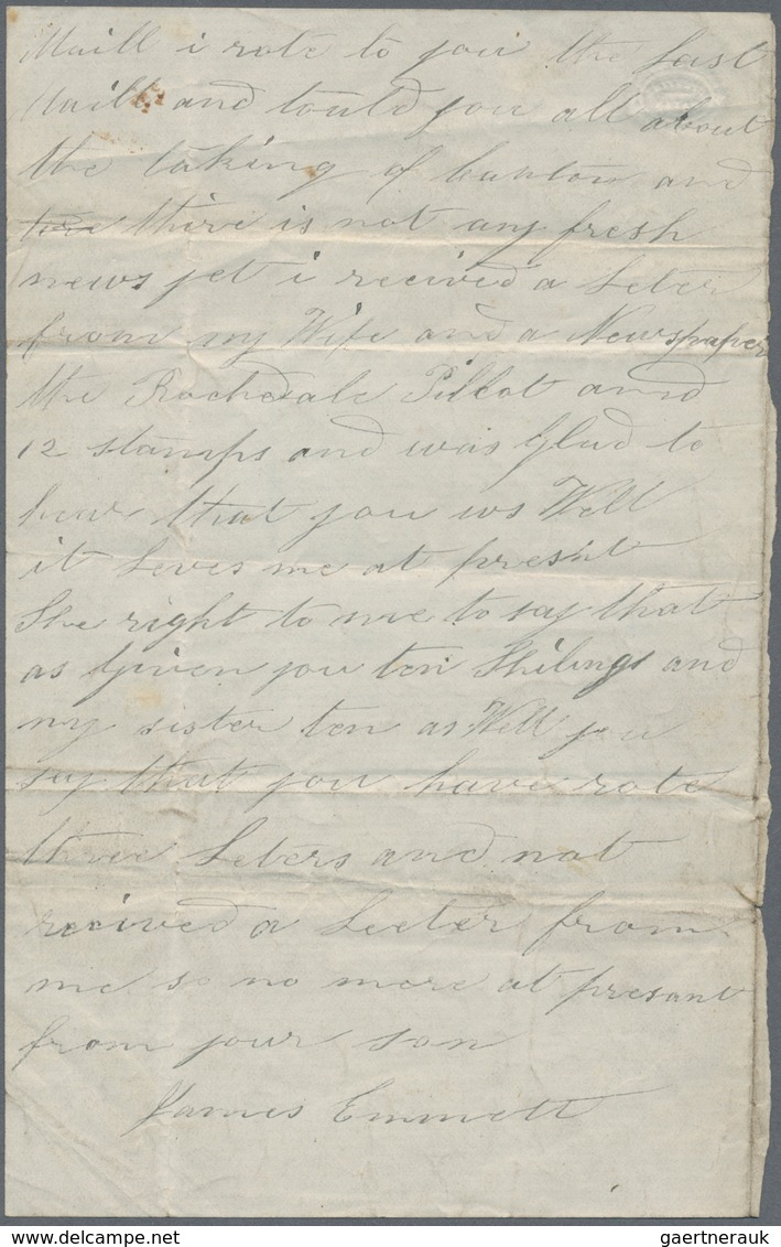 China: 1857-58 Correspondence from and to James Emmett on board H.M.S. "Niger" at CANTON RIVER and i