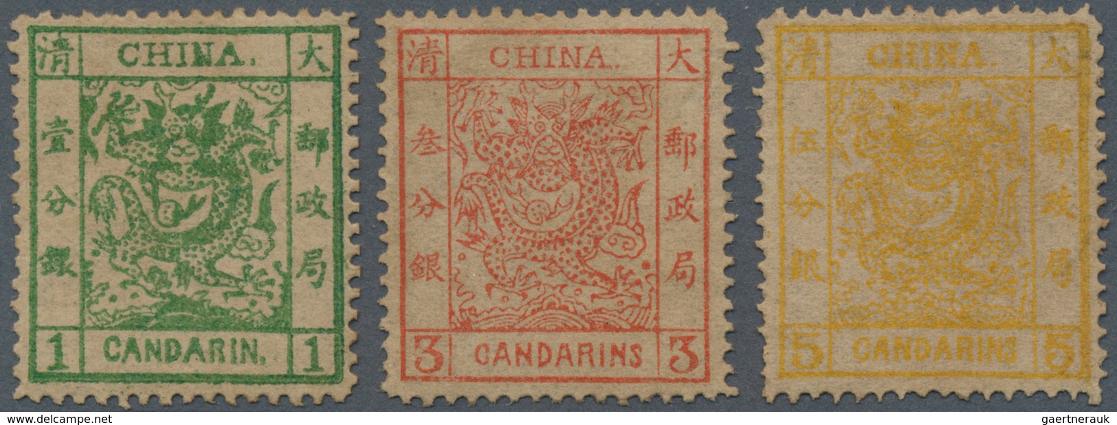 China: 1878, Large Dragons Thin Paper Set, Unused No Gum (Michel Cat. 1570.-). - 1912-1949 République