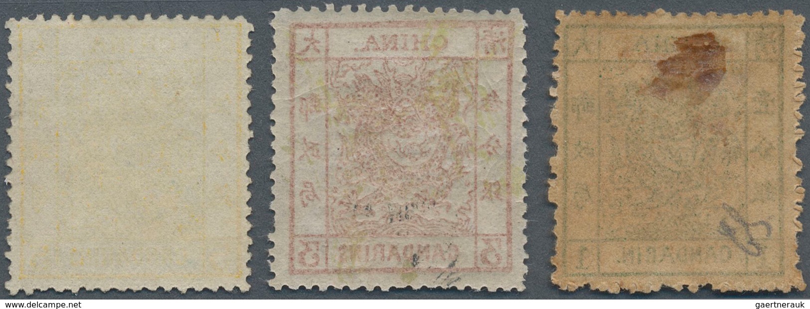 China: 1883, Large Dragon Thick Paper Set, Unused Mounted Mint (Michel Cat. 2600.-). - 1912-1949 Republik