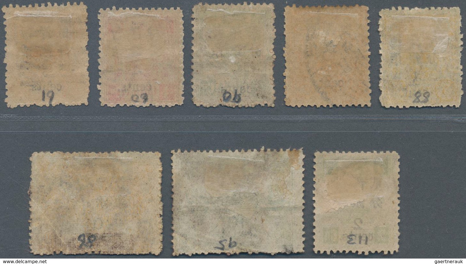 China: 1897 Group Of Three Mint And Four Used Stamps, With Small Numerals ½c. On 3ca. Mint And Used, - 1912-1949 République