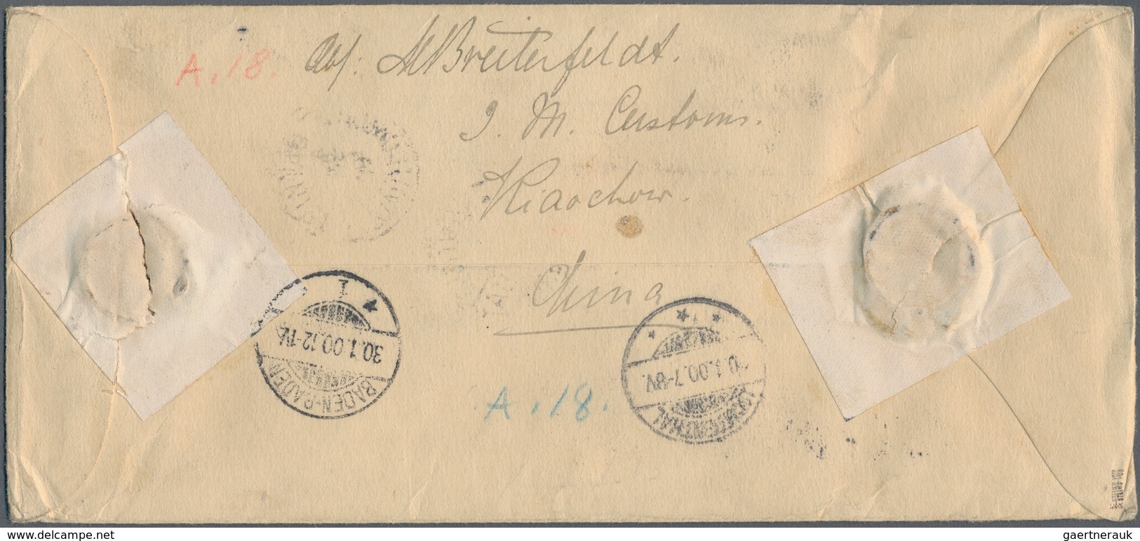 China: 1897, $1 Goose Tokyo Printing Tied Oval Bilingual "KIAOCHOW. DEC 19 1899" To Registered Cover - 1912-1949 Republic