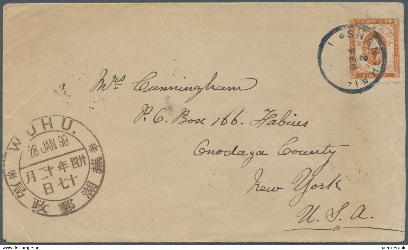 China: 1899. Envelope Addressed To New York Bearing Chinese Imperial Post SG 113, 10c Green Tied By - 1912-1949 République