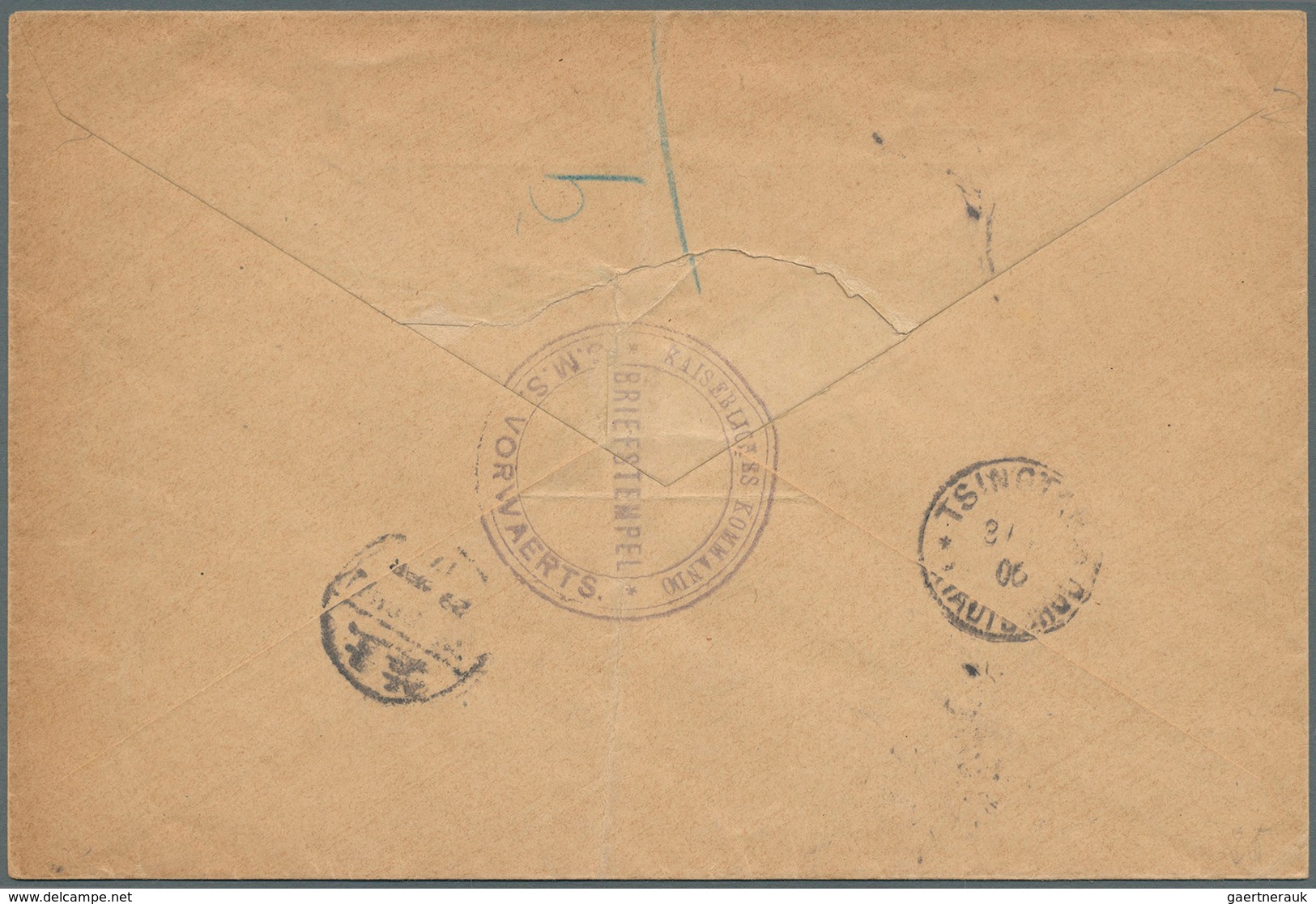 China: 1902, Coiling Dragon 4 C. Brown Tied Clear "YOCHOW 26 MAR 06" To Envelope (crease,toning) To - 1912-1949 République