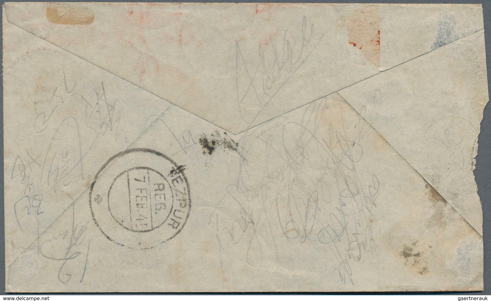 China: 1945 Two Censored Registered Covers From Chungking To Tezpur, Assam, India, One Also Air Mail - 1912-1949 République