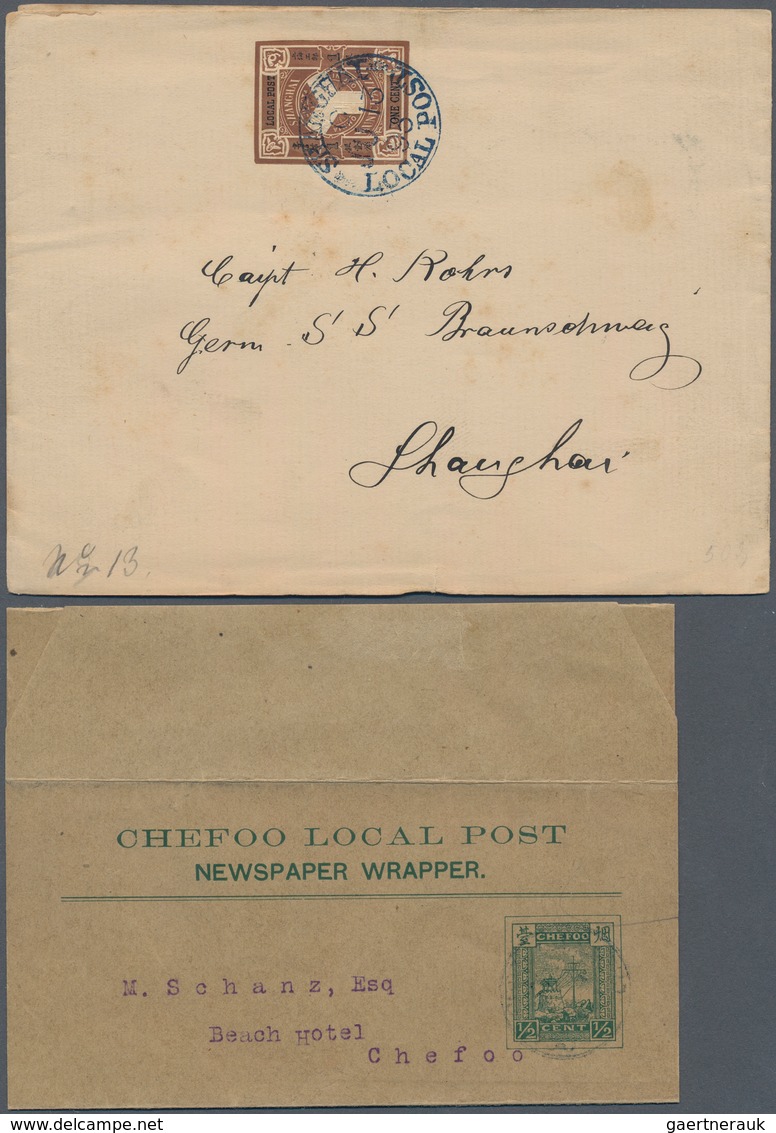 China - Shanghai: 1893/97, Stationery Wrappers 1/2 C., 1 C. And 2 C. All Commercially Used Within Sh - Other & Unclassified