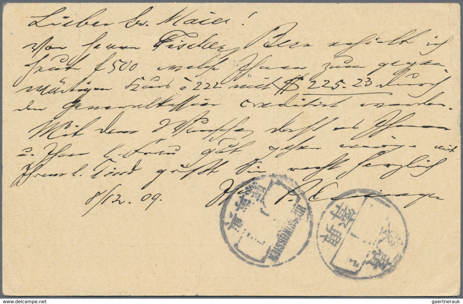 China - Incoming Mail: Switzerland To Kwantung Province Via Suez, 1909: Card From Basel Mission "BAS - Autres & Non Classés