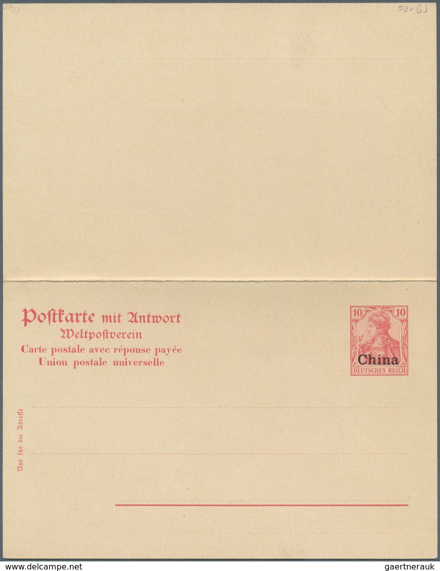 China - Besonderheiten: 1902: Essay For A Postal Stationery Double Card, 10 Pfg  Red Germania "Deuts - Autres & Non Classés
