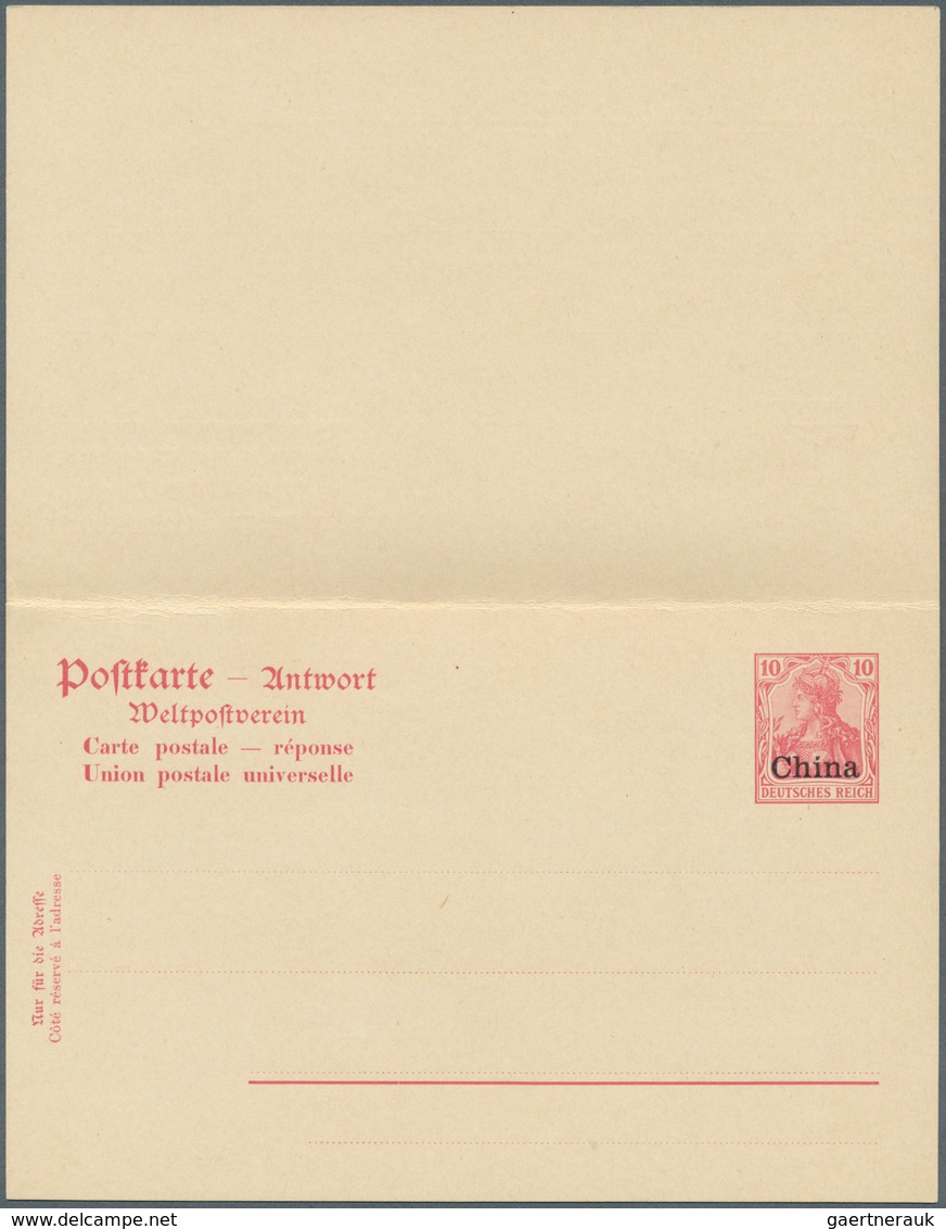 China - Besonderheiten: 1902: Essay For A Postal Stationery Double Card, 10 Pfg  Red Germania "Deuts - Autres & Non Classés