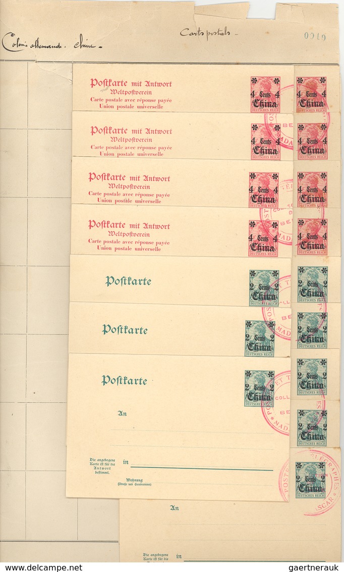 China - Besonderheiten: Page From The Madagasgar UPU-Archive With 16 Postal Stationery Attached, All - Autres & Non Classés